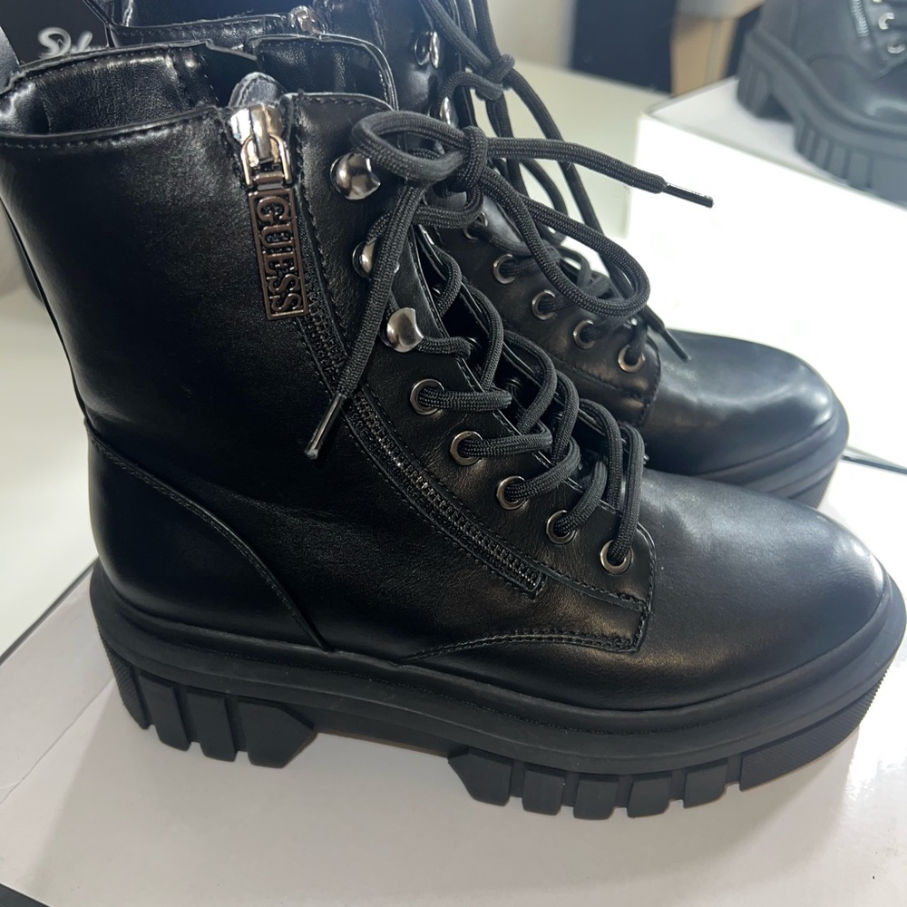 Guess combat platform boots